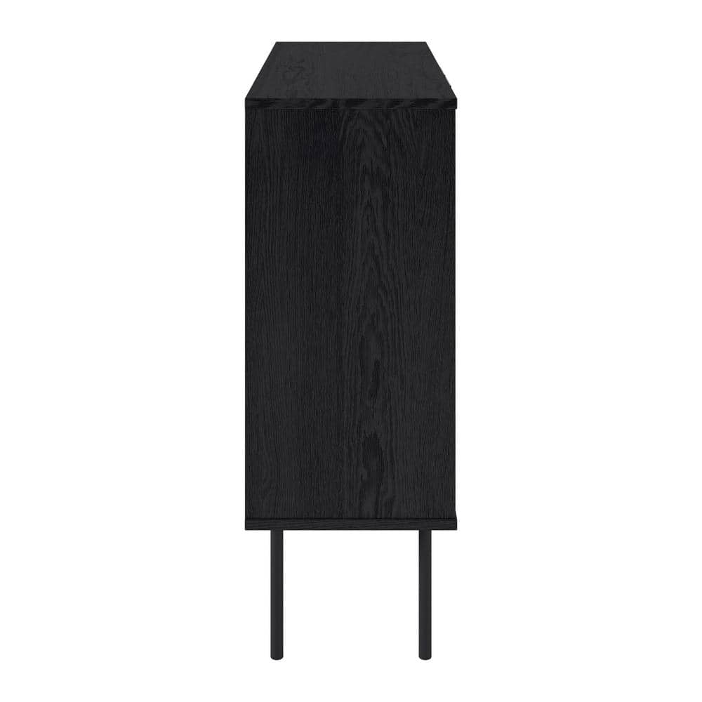 Lysander Black MDF Fluted Door Storage Bar Cabinet