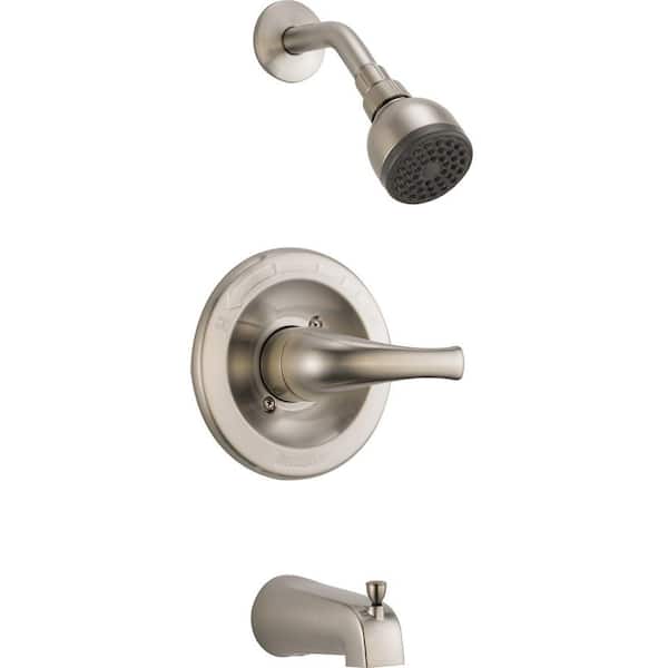 Peerless 1-Handle Wall-Mount Tub and Shower Faucet Trim Kit in Brushed Nickel (Valve Not Included)