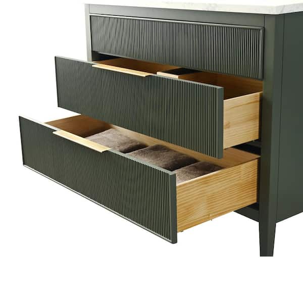 Misapon　　AVEDA SUDIO Emma 42 in. W Bath Vanity in Vintage Green with