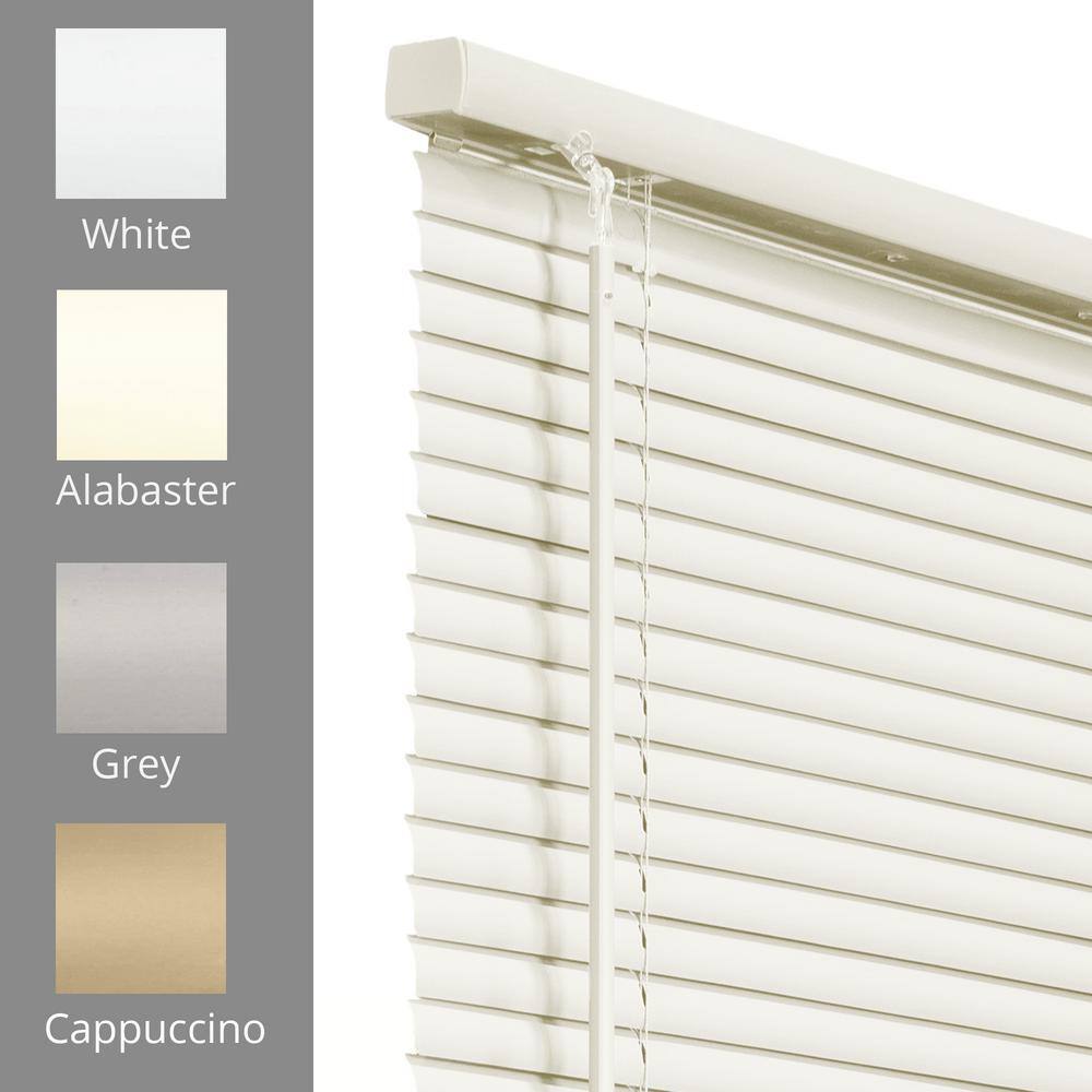 43" x 48" Alabaster Cordless Vinyl Blackout Mini Blinds