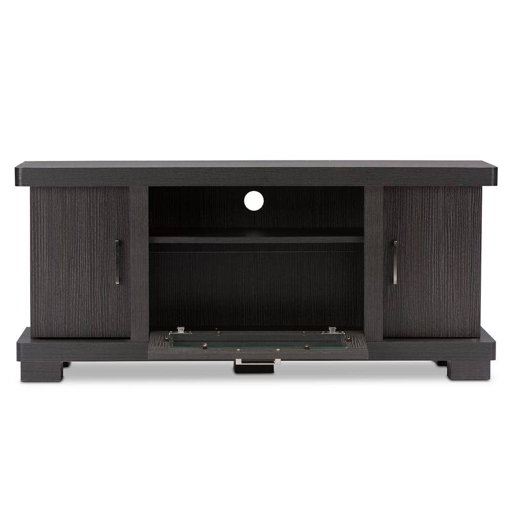 Espresso Elegance 50'' Engineered Wood TV Stand with Glass Doors
