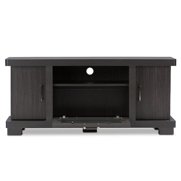 Baxton Studio Viveka 47 in. Dark Brown Wood TV Stand Fits TVs Up