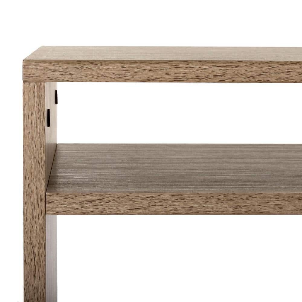Dubai Collector's Fair Inspired Oak and Black Mid Century Etagere
