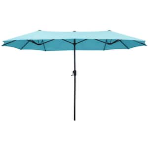 13 ft. Heavy-Duty Market Patio Umbrella in Blue with Crank Design