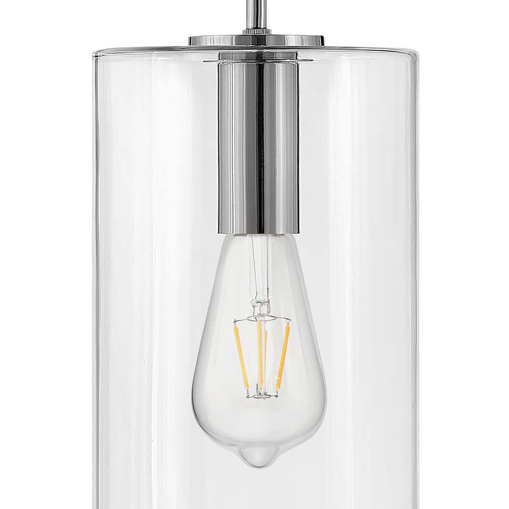 Lark Lane Polished Nickel 1-Light Clear Glass Pendant