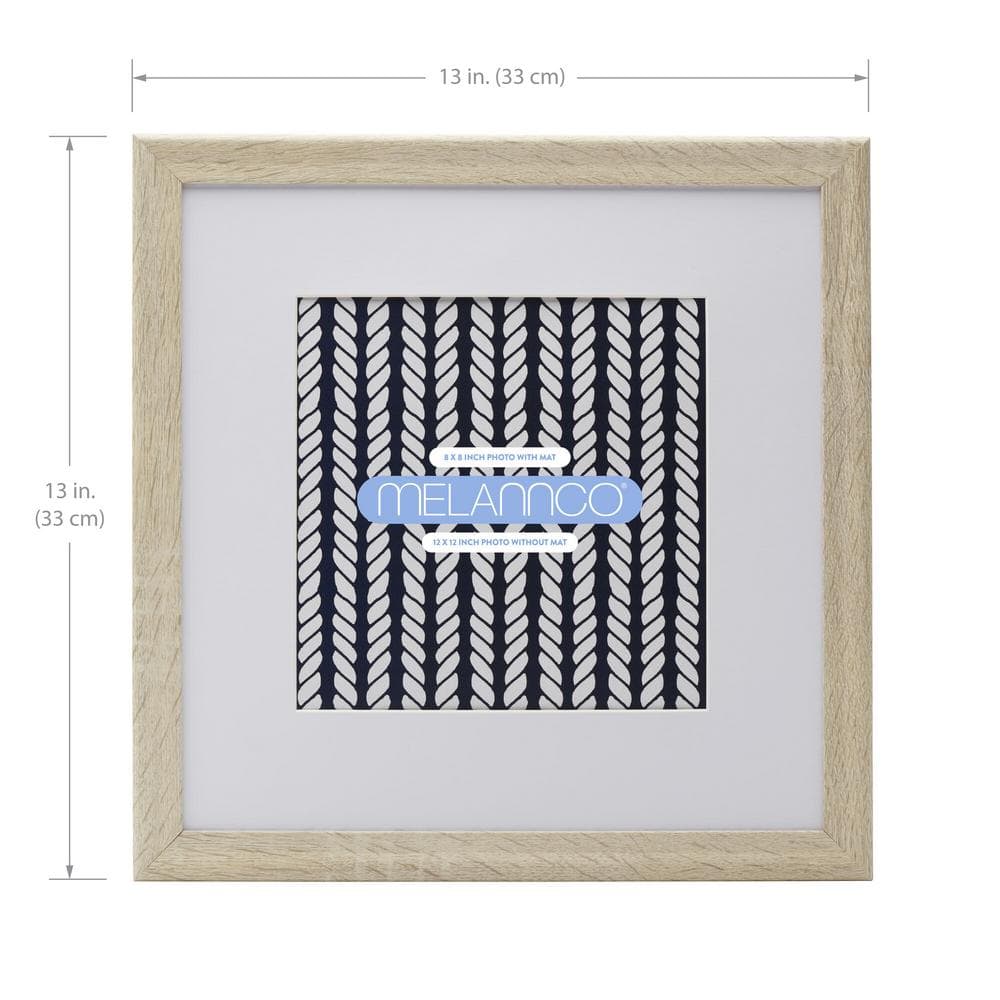 Set of 9 Beige Wood Wall-Mount Photo Frames