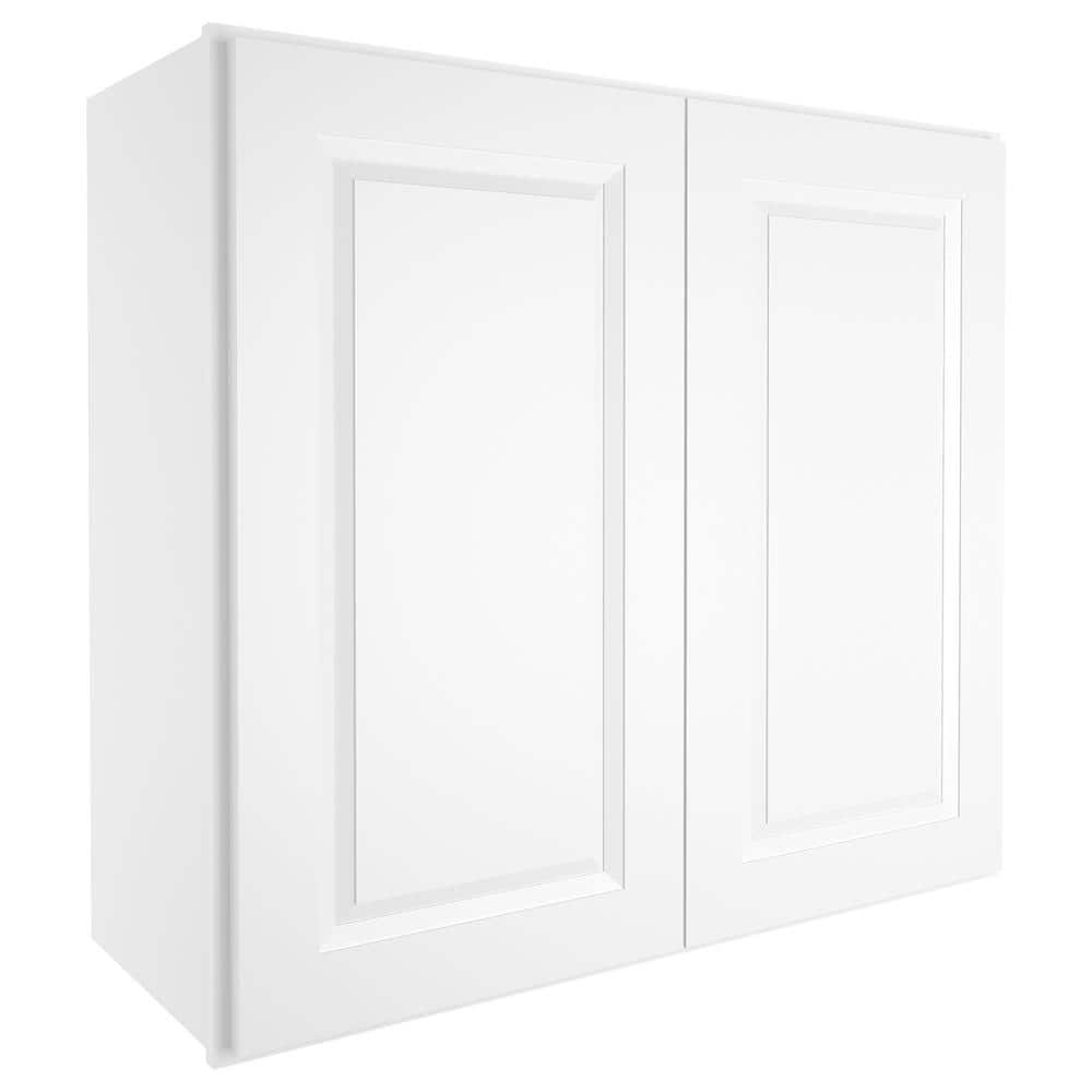 HOMEIBRO 33in W X 12in D X 30in H in Traditional White Plywood Ready to Assemble Wall Kitchen