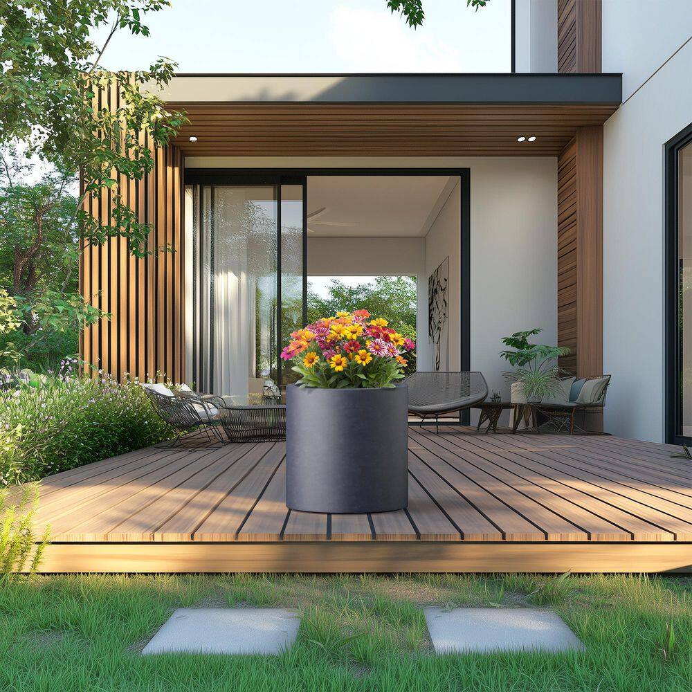 16 in. Large Granite Gray(Enhanced Core) Concrete Round Planter / Pot with Drainage Holes price history on PriceWatchPro