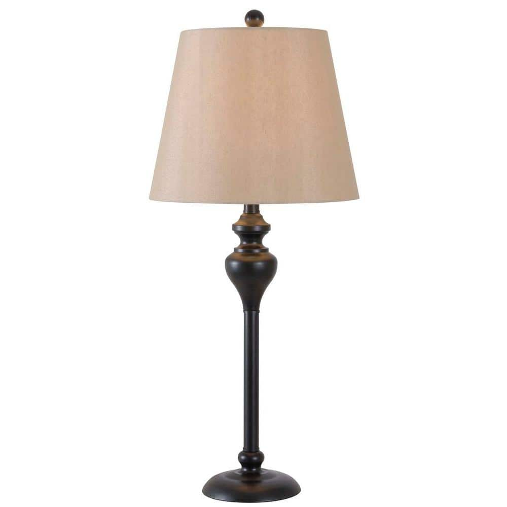 Charlotte 61 in. Bronze Table and Floor Lamp Set and Shades (Set of 3) -  Kenroy Home, KH87050