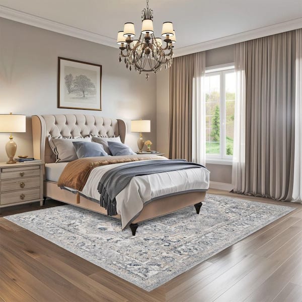 nuLOOM Essa Vintage 9 ft. x 12 ft. Light Gray Living Room/Bedroom