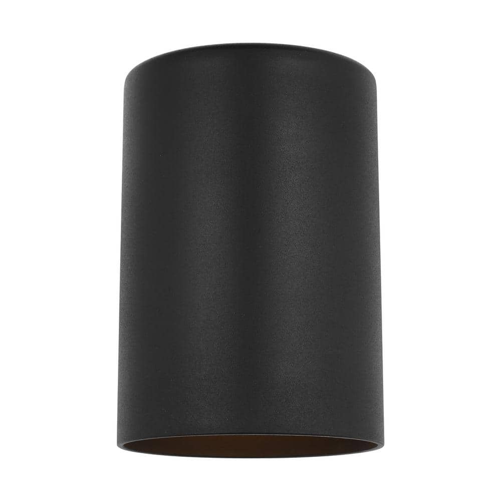 Textured Black Cylinder Outdoor Wall Sconce