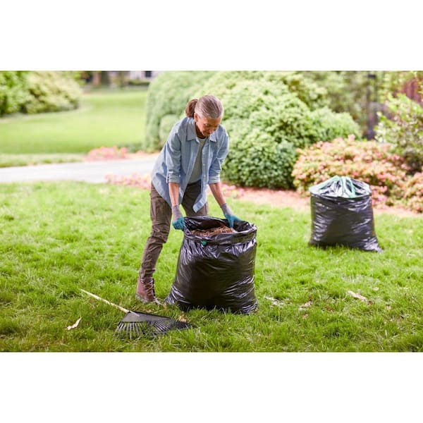 Trash Bags 39 Gallon Lawn Leaf Black Garden Garbage Storage Heavy-Duty  100-Pack