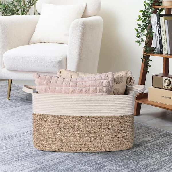 Large blanket basket for living room sale