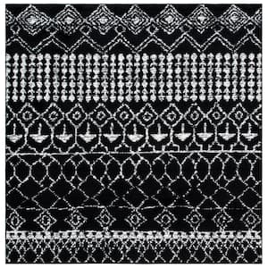 Tulum Black/Ivory 5 ft. x 5 ft. Square Moroccan Area Rug