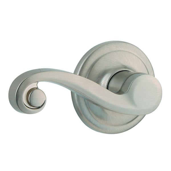 Lido Satin Nickel Right-Handed Dummy Door Lever with Microban Antimicrobial Technology Lido Satin Nickel Right-Handed Dummy Door Lever with Microban Antimicrobial Technology