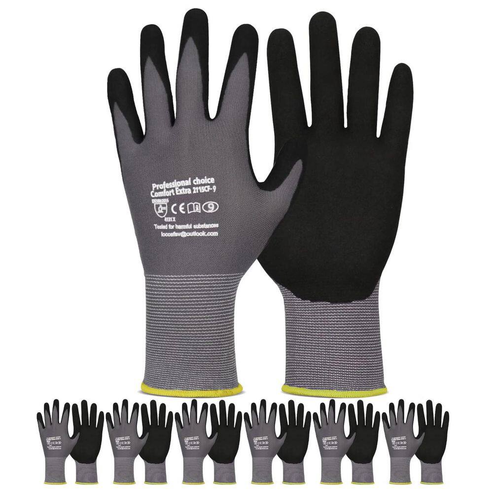 MicroFoam Nitrile Coated Replacement Gloves Work Gloves 6 Pairs Seamless Knit Nylon Abrasion Resistant Gray price history on PriceWatchPro