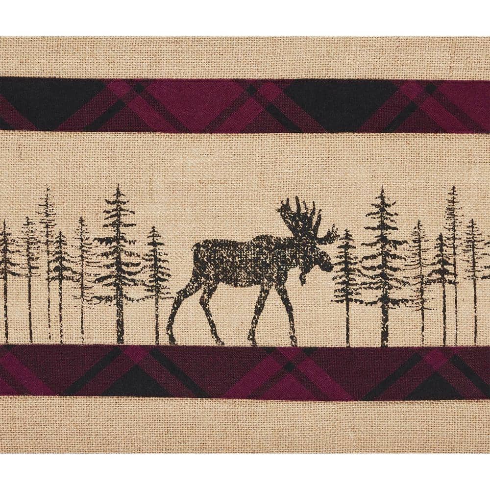 Cumberland Tan and Red Plaid Moose Cotton Placemats Set of 2
