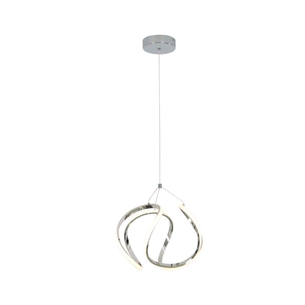 "15.7"" Swirl Chrome Integrated LED Pendant Light for Kitchen Foyer Hallway" price history on PriceWatchPro