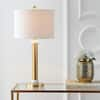 JONATHAN Y Gregory 27 in. Gold/White Metal/Marble LED Table Lamp ...