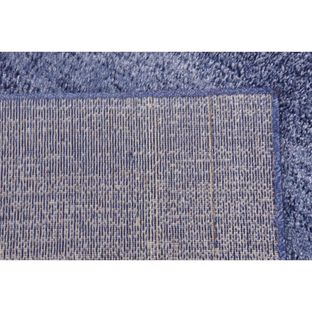 Light Blue Tufted Rectangular Synthetic Area Rug 7' x 10'