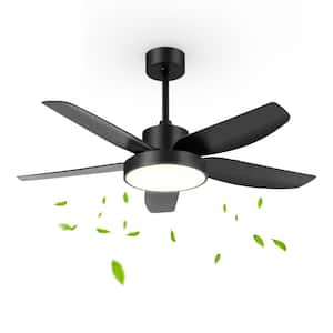 46 in. LED Indoor Black Ceiling Fan with Light and Remote Control 3 Colors Adjustable and Reversible DC Motor