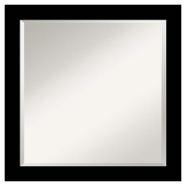 Amanti Art Brushed Black 23.25 in. x 23.25 in. Beveled Modern Square Framed Wall Mirror in Black