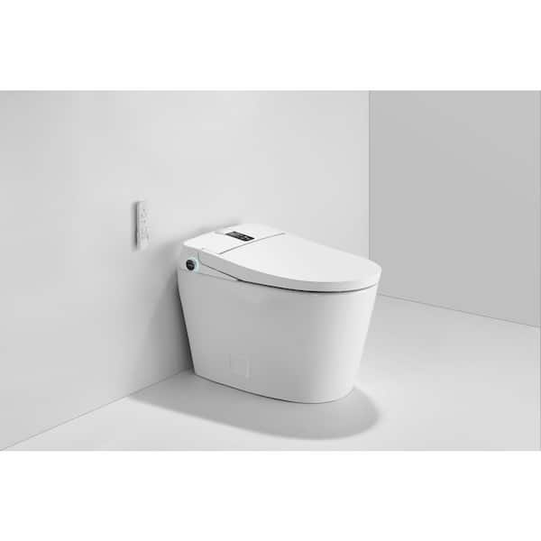 Elongated Bidet Toilet with Built-in Water Tank 1.1 GPF in Black with Adjustable Sprayer Settings, Deodorizing