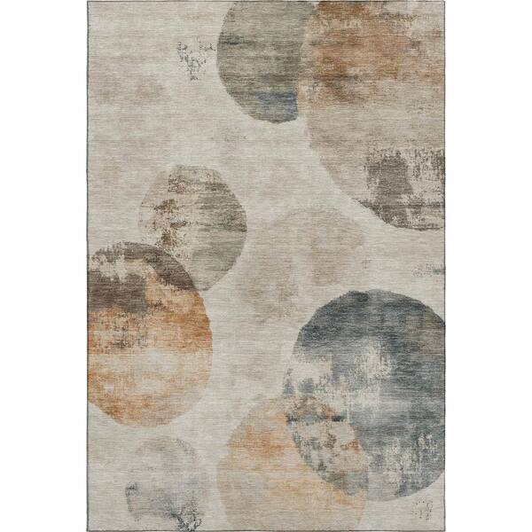 Mayfield Premium Machine Washable Abstract AMF2346 Beige 10 ft. x 14 ft. Area Rug