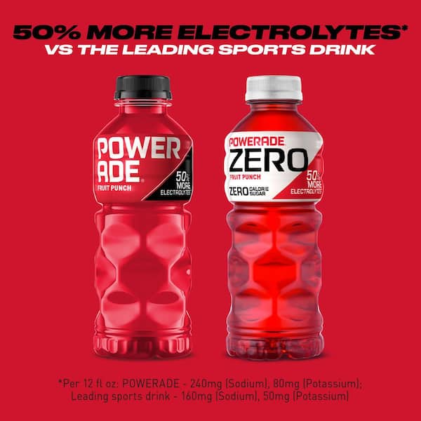 Powerade POWERADE Zero Fruit Punch Bottles, 20 fl. oz., 8 Pack