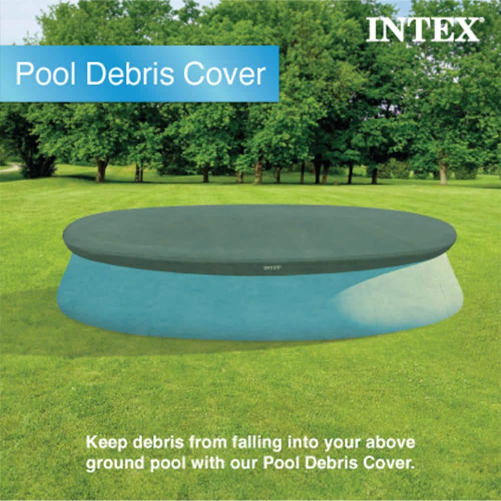 Intex 15' Blue Round Above Ground Pool with Filter Pump and Cover