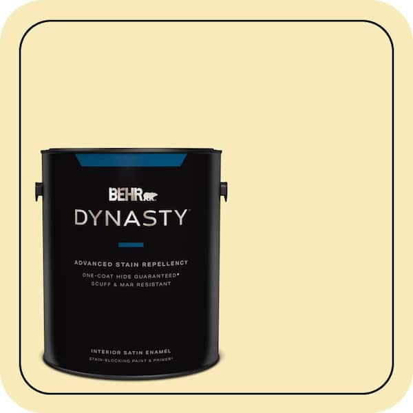 BEHR DYNASTY 1 gal. #P320-2 Lantern Light Satin Enamel Interior Stain-Blocking Paint and Primer