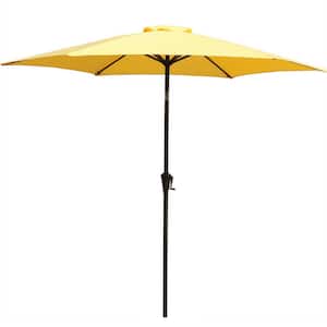 9 ft. Aluminum Outdoor Patio Umbrella With Carry Bag in Yellow