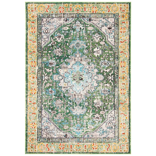 SAFAVIEH Madison Green/Turquoise 5 ft. x 8 ft. Area Rug