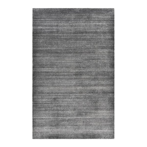 Solo Rugs Sanam Contemporary Solid Dark Gray 5 ft. x 8 ft. Hand Loomed Area Rug
