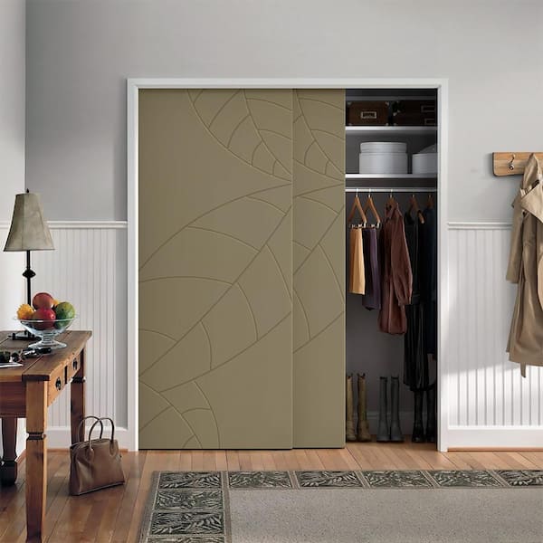 Leaf Pattern Hollow Core MDF Double Closet Sliding Door Slabs