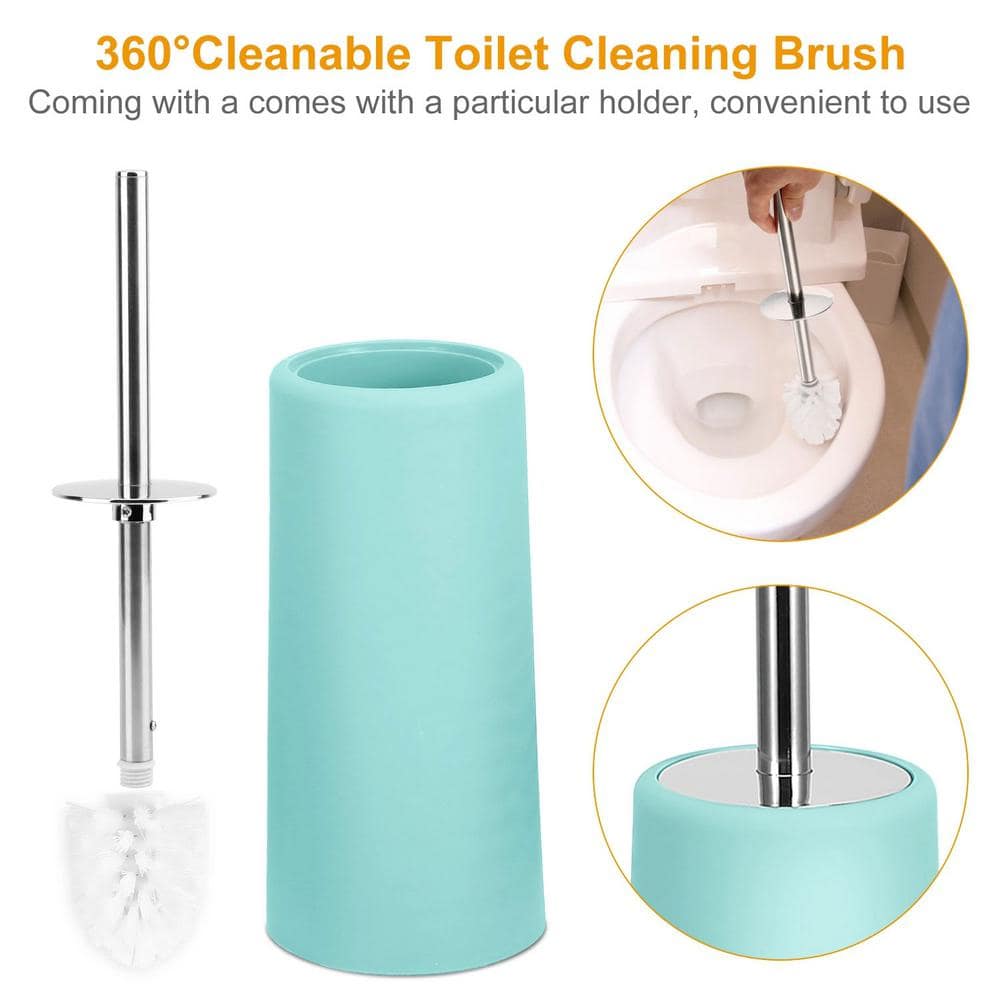 Aqua 6-Piece Plastic Bathroom Accessory Set with Chrome Accents