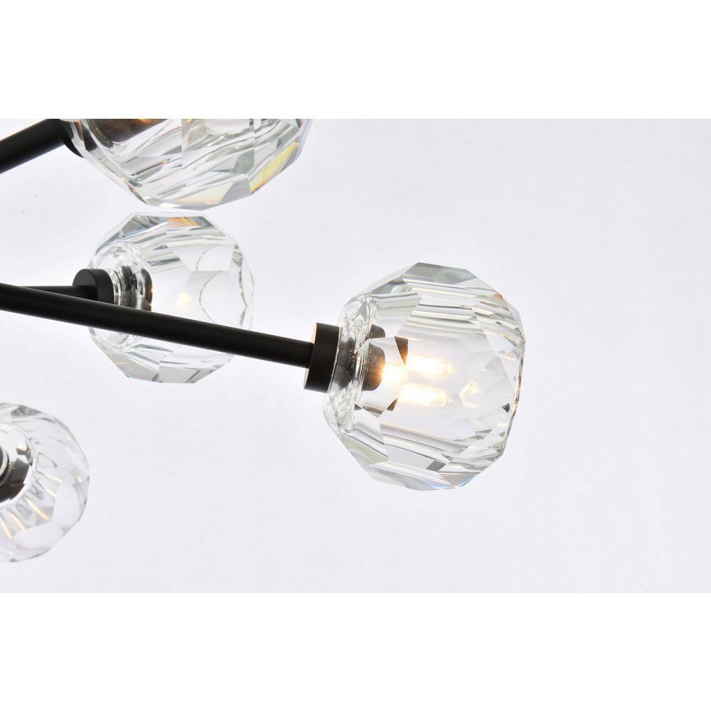Graham Black 10-Light Pendant with Crystal Globe Shades