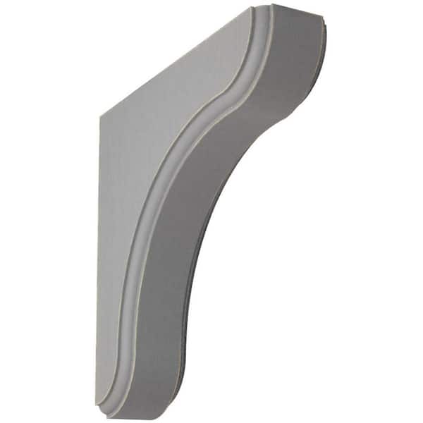 Ekena Millwork 1-3/4 in. x 7-1/2 in. x 7-1/2 in. Pebble Grey Eaton Wood Vintage Decor Bracket