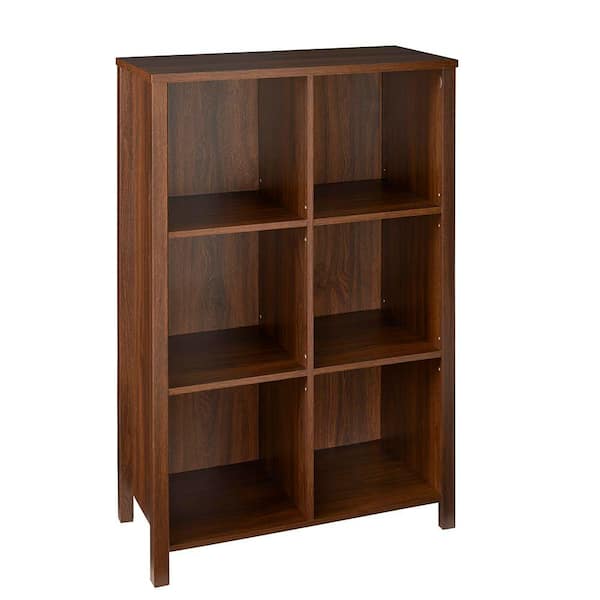 ClosetMaid 38 in. H x 26 in. W x 12 in. D Dark Chestnut Wood Look 6-Cube Storage Organizer