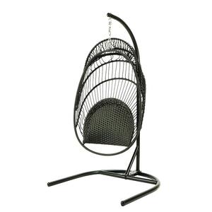 Wicker Egg Shape Patio Swing Chair Hanging Chair Leisure Chair with Cushions