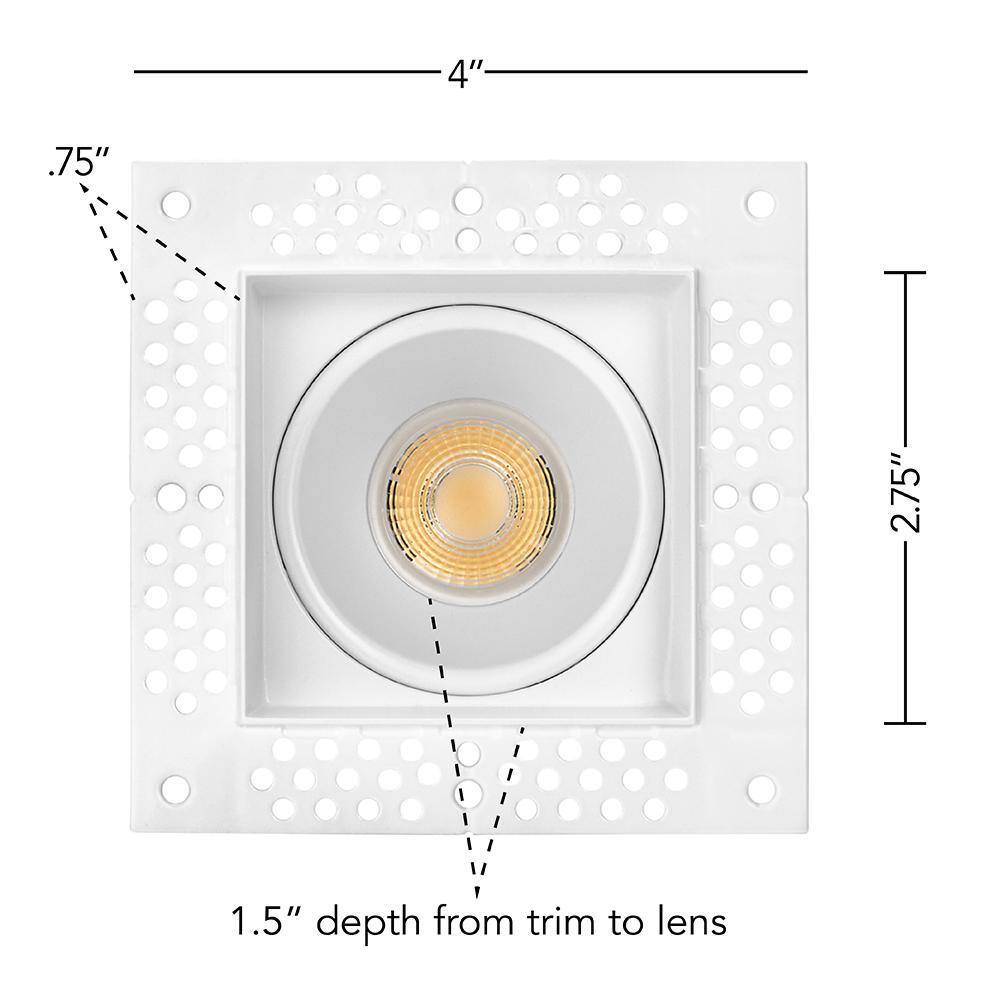 2" White Aluminum Trimless Ultra-Thin Recessed LED Downlight