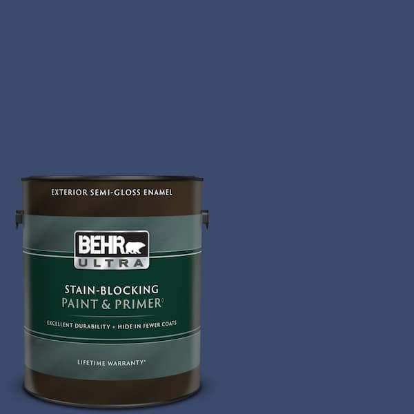 BEHR ULTRA 1 gal. #S-H-610 Mountain Blueberry Semi-Gloss Enamel Exterior Paint & Primer