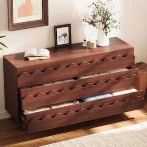 Harper & Bright Designs Modern Dark Brown 6-Drawer Fluted Dresser 60 in. Wide Chest of Drawers with Solid Wood Legs, Clothes Organizer N739JC002D - The Home Depot Harper & Bright Designs Modern Dark Brown 6-Drawer Fluted Dresser 60 in. Wide Chest of Drawers with Solid Wood Legs, Clothes Organizer N739JC002D - The Home Depot