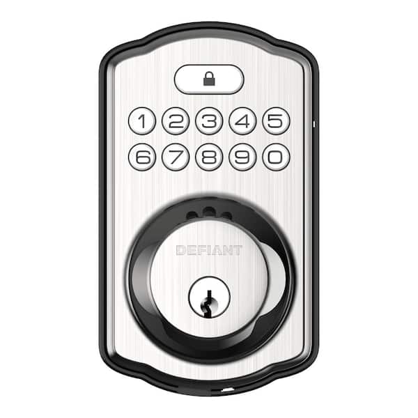Photo 1 of (USED AND MISSING PIECES )Single Cylinder Castle Electronic Keypad Deadbolt Satin Nickel