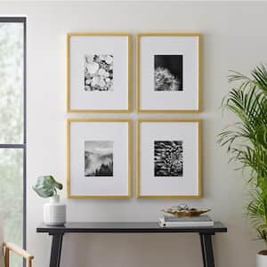 16" x 20" Matted to 8" x 10" Gold Gallery Wall Picture Frame (Set of 4)
