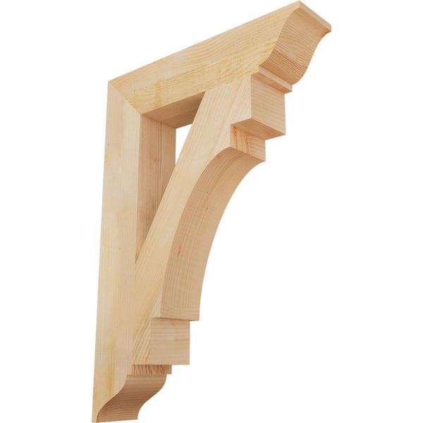 Ekena Millwork 6 in. x 40 in. x 28 in. Douglas Fir Merced Traditional Rough Sawn Bracket