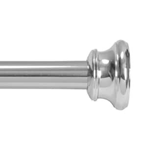 42 in. - 72 in. Steel Twist & Fit No Tools Decorative Tension Shower Curtain Rod in Chrome