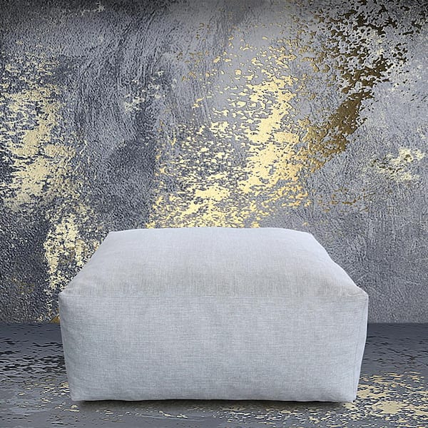 eVita Patio Furniture Set Plastic Outdoor Ottoman Bean Bag Ottoman Chair（light gray）
