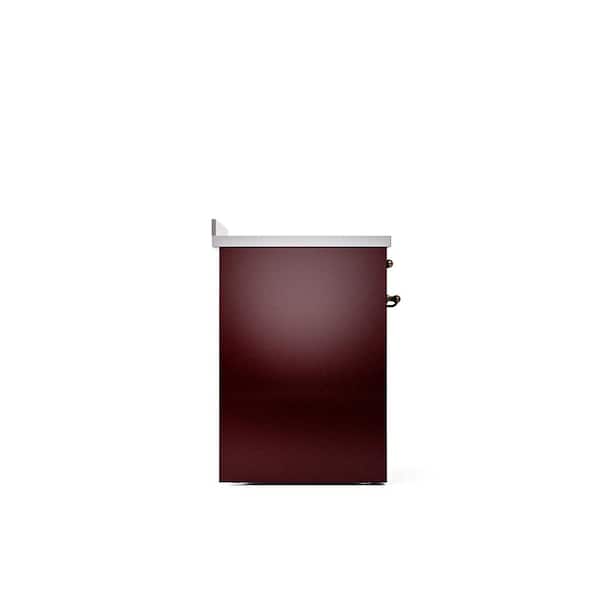 Nostalgie II 30 in. 4 Element Induction Range in Burgundy with Burnished Trim