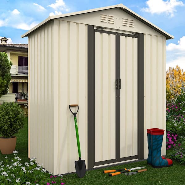 5 ft. x 3 ft. White Outdoor Garden Storage Shed with Apex Roof for Backyard, Patio, and Lawn